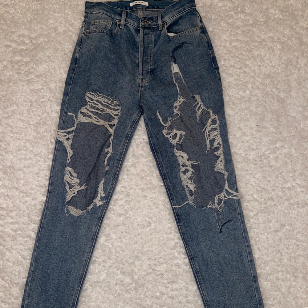 PAC sun destroyed high rise jeans light wash 27